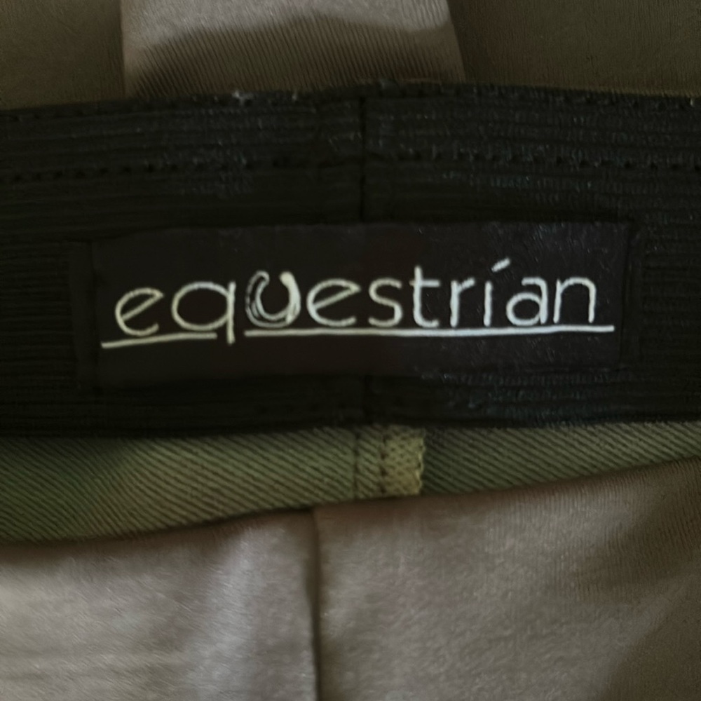 Olive Equestrian elastic waist riding pants
